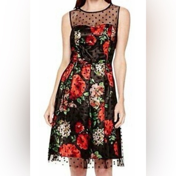 Studio One Dresses & Skirts - NWT Studio One Floral Net Fit & Flare Dress